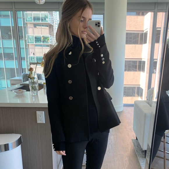 Zara Jackets & Coats Zara Double Breasted Blazer Coat Gold Buttons